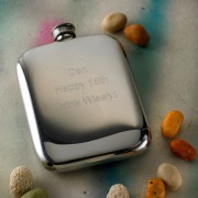 Cushion Engraved Hip Flask with Free Engraving