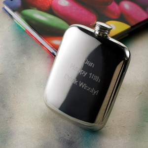 Cushion Engraved Hip Flask with Free Engraving