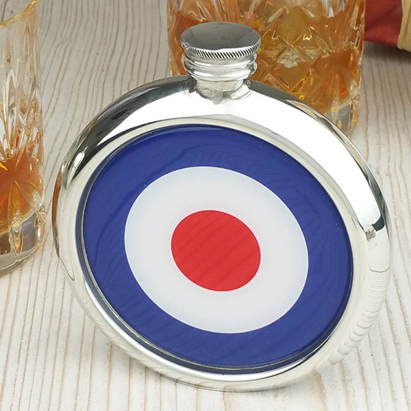 Personalised Mod Hip Flask with Presentation Box and Free Engraving