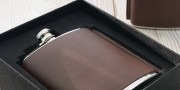 Leather Standing Seam Hip Flask - SaRfl60