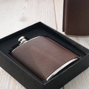 Leather Standing Seam Hip Flask - SaRfl60