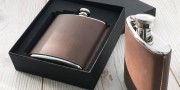 Leather Standing Seam Hip Flask - SaRfl60