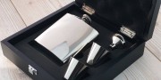 Luxury Engraved Hip Flask Presentation Set - SaRflc11