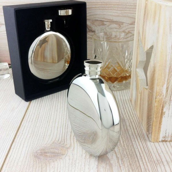 Ultimate Personalised Round Hip Flask With Free Engraving