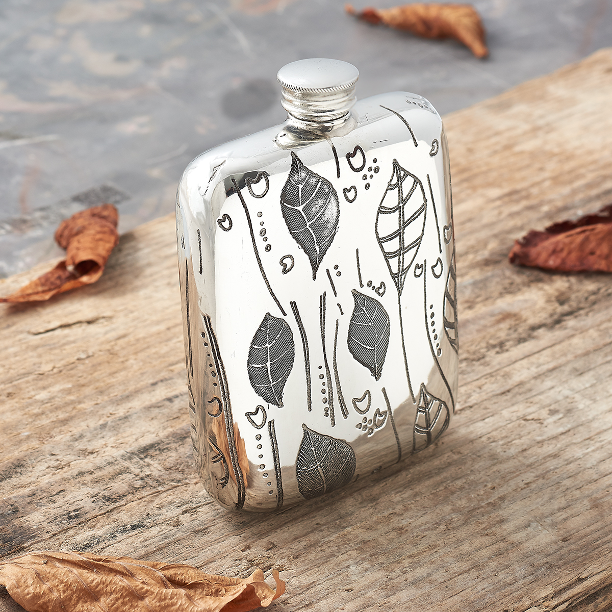 Personalised Natural Hip Flask Collection