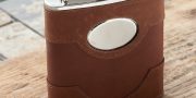 Personalised Spanish Leather Hip Flask