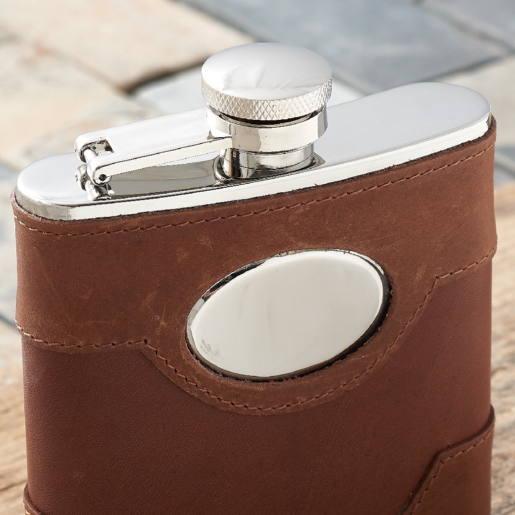 travel hip flask leather