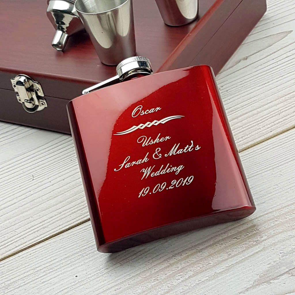 Striking personalised hip flask with gorgeous presentation box