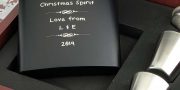 Personalised Christmas Hip Flask Set With Engraved Cups